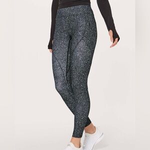 Lululemon Legging With Pockets Size 8 Luminesce Splatter White Black